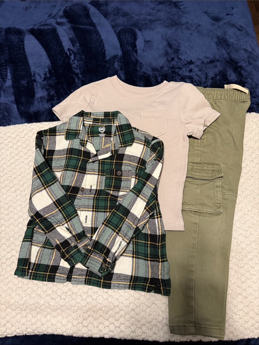 wonder nation Green & White Plaid Button-Down Shirt